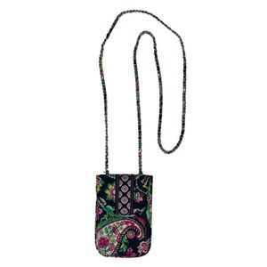 Vera Bradley Petal Paisley Navy & Pink Phone Crossbody Purse Pouch